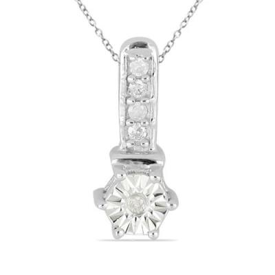 BUY 925 SILVER STYLISH WHITE DIAMOND GEMSTONE PENDANT 